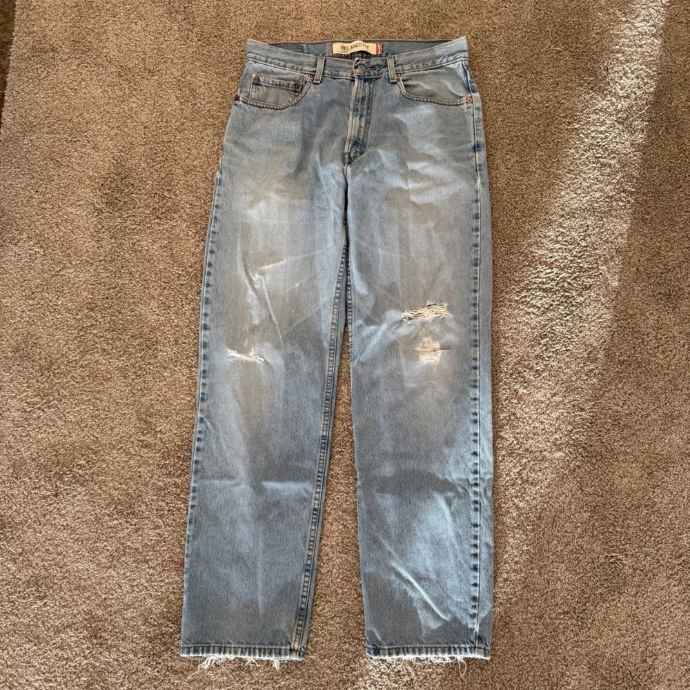 Levi's 550 Relaxed Fit Jeans Mens 34x31 Light Wash Vintage Y2K Distressed Denim